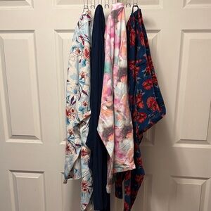 Set of four leggings/jeggings - floral, navy, and watercolor designs
